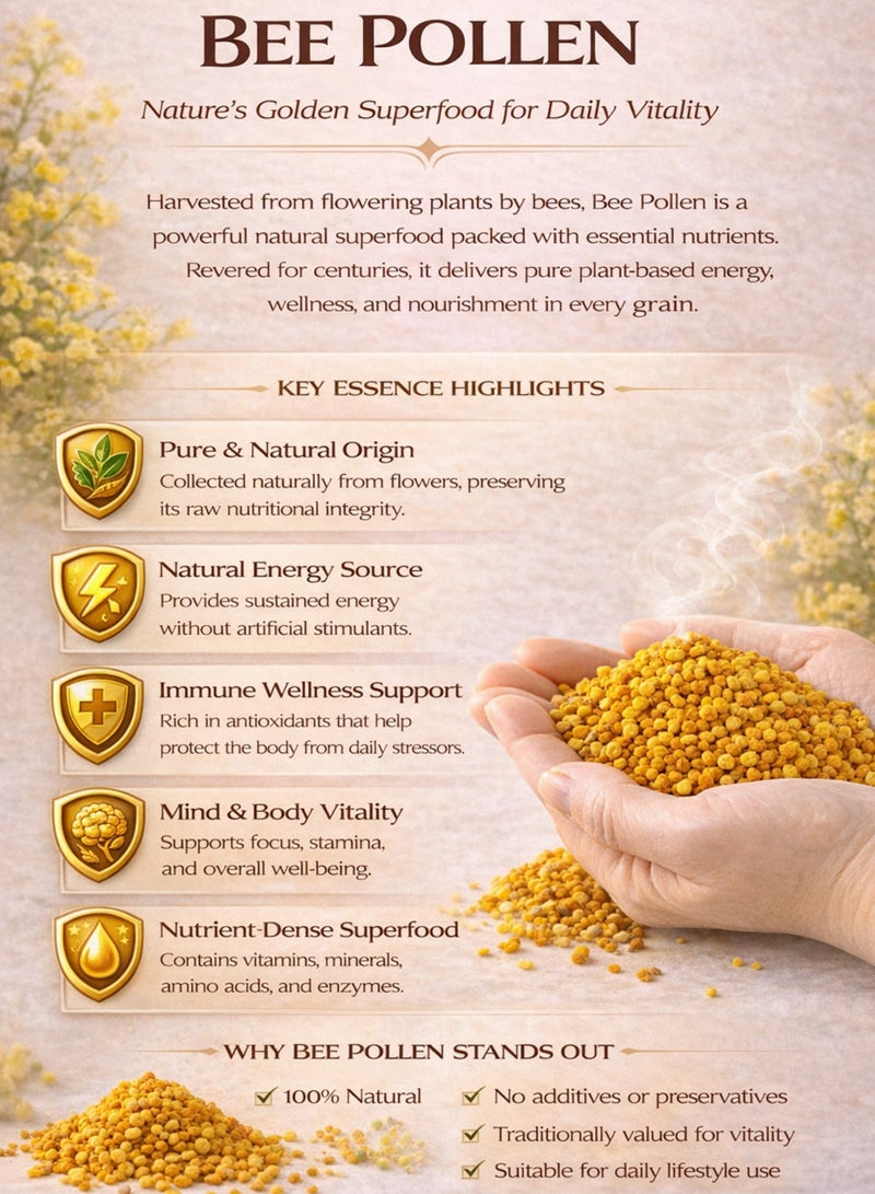 Zahr Bee Pollen (Laqah Al Nahl) – 100% Natural, Sun-Dried, Hand-Sorted Pollen Pellets | Premium Botanical Material for Gardening, Horticulture, Herbal Projects, Decorative & Aromatic Use - Image 5